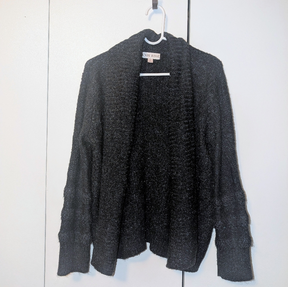 Knox Rose Metallic Glitter Blue Green Cardigan Medium Great Details